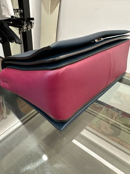 Celine Red Blue Color Block Shoulder Bag