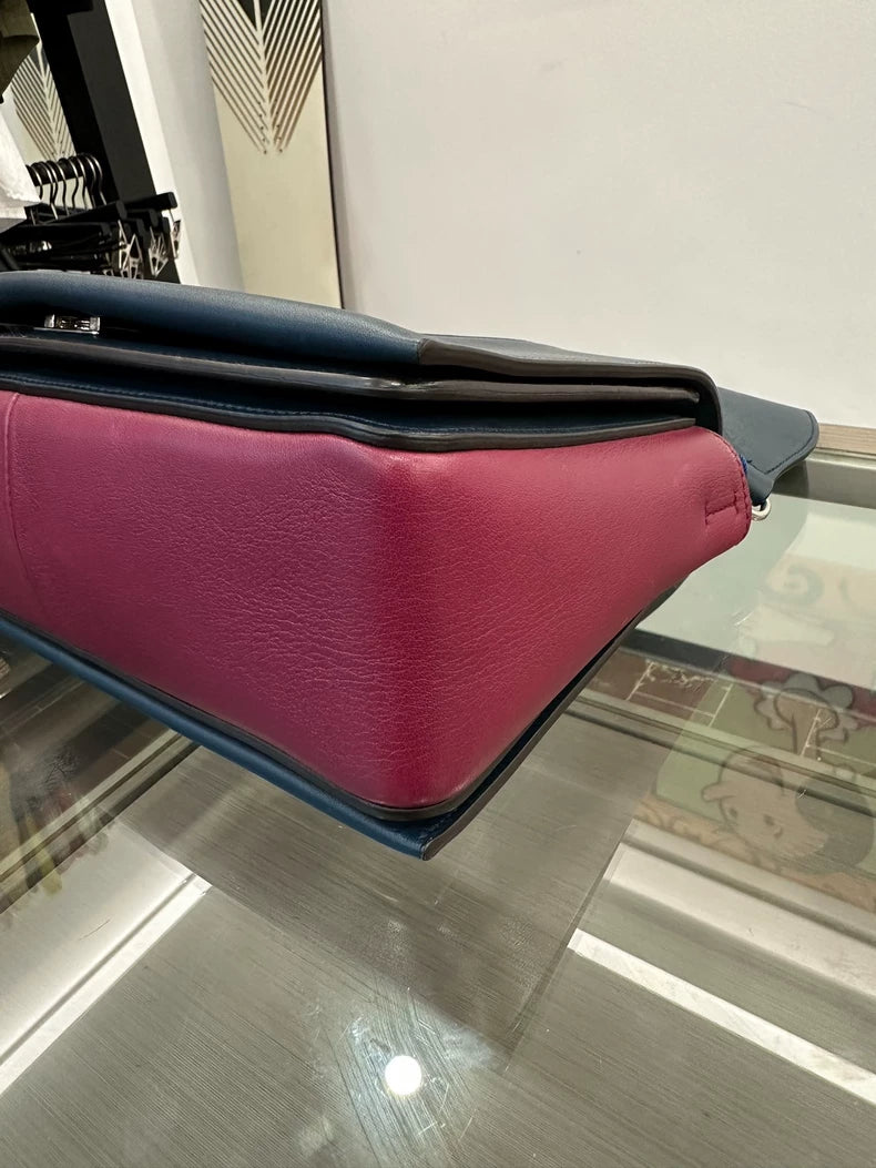 Celine Red Blue Color Block Shoulder Bag