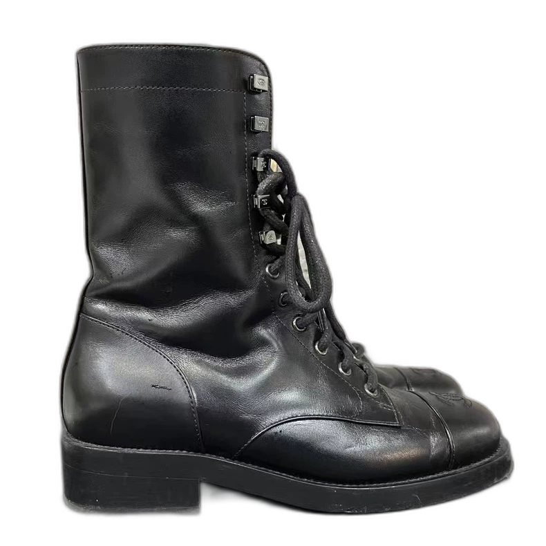 Chanel Black Leather Boots