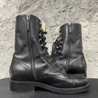 Chanel Black Leather Boots