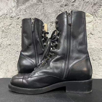 Chanel Black Leather Boots