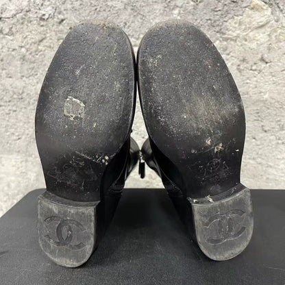 Chanel Black Leather Boots