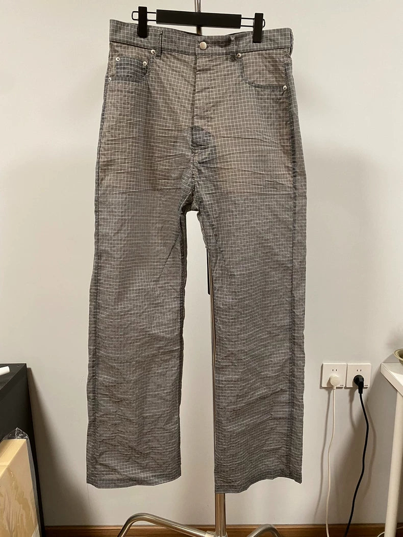 Rick Owens 23ss Geth Bela Check Wide-Leg Pants