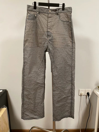 Rick Owens 23ss Geth Bela Check Wide-Leg Pants