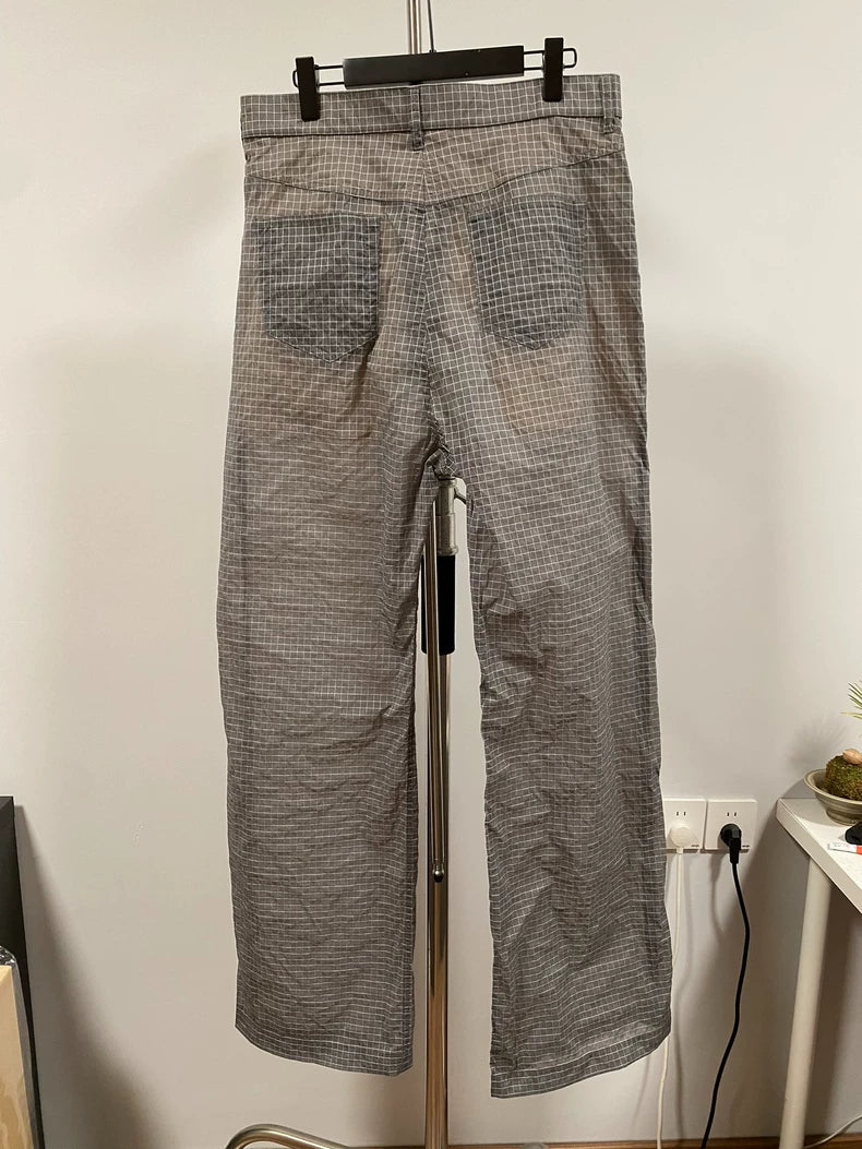 Rick Owens 23ss Geth Bela Check Wide-Leg Pants