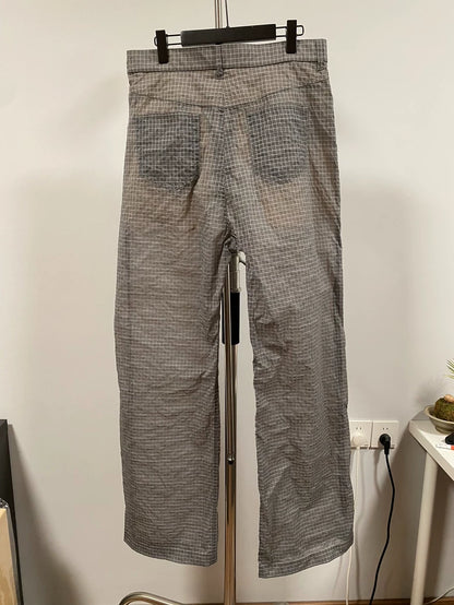 Rick Owens 23ss Geth Bela Check Wide-Leg Pants