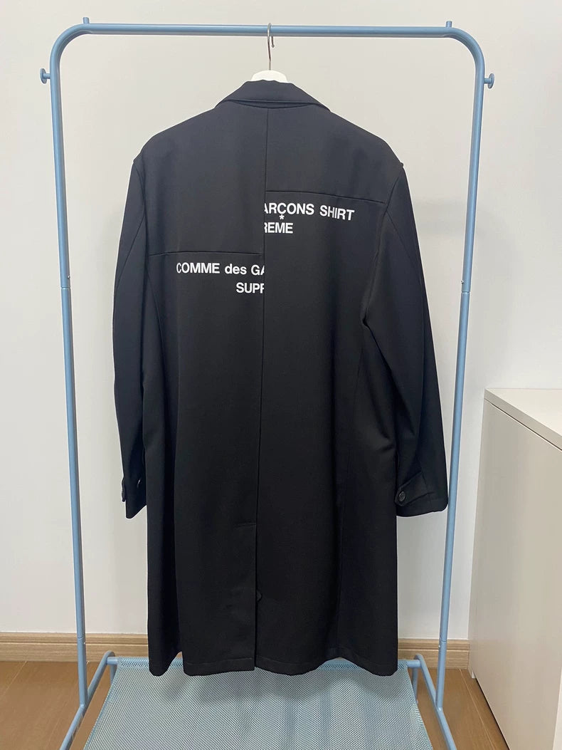 Supreme x CDG Misplaced Logo Coat Trench