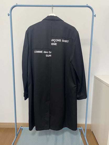 Supreme x CDG Misplaced Logo Coat Trench