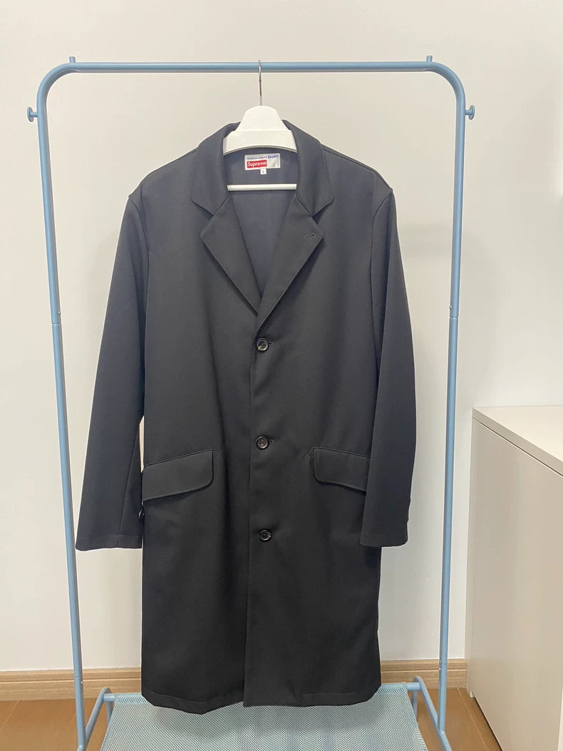 Supreme x CDG Misplaced Logo Coat Trench