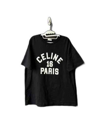 Celine Black Letter Short Sleeve Tee