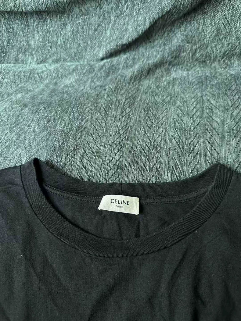Celine Black Letter Short Sleeve Tee