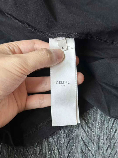 Celine Black Letter Short Sleeve Tee