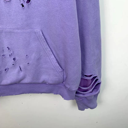 Purple Balenciaga Logo Print Hoodie