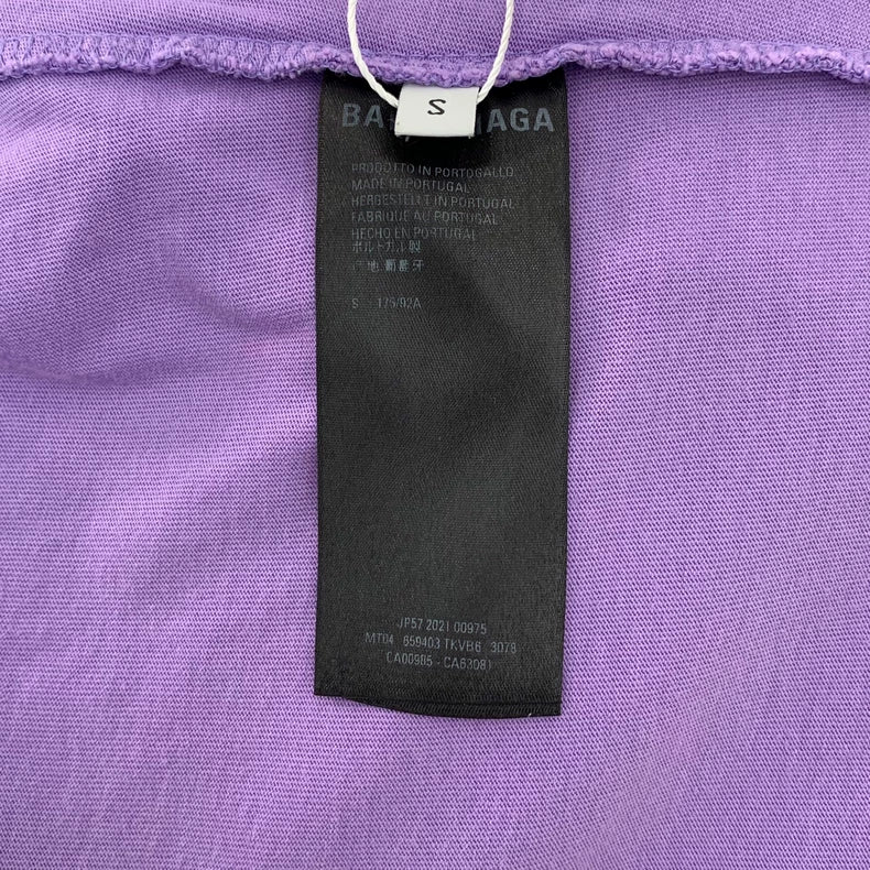 Purple Balenciaga Logo Print Hoodie
