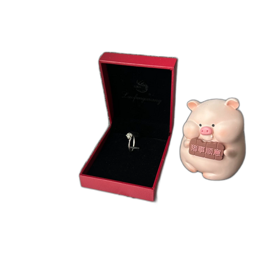 Platinum Diamond Ring with Box and Certification