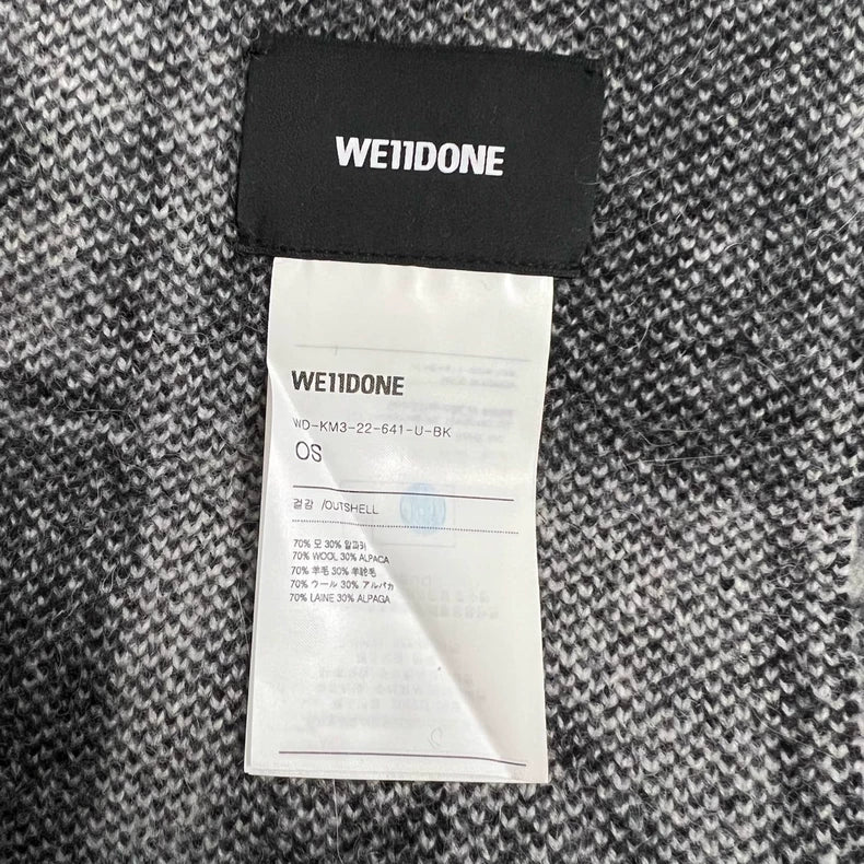 We11done Wool Scarf with Checker Print