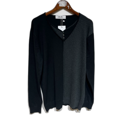 Vintage CDG Black Grey Wool Sweater