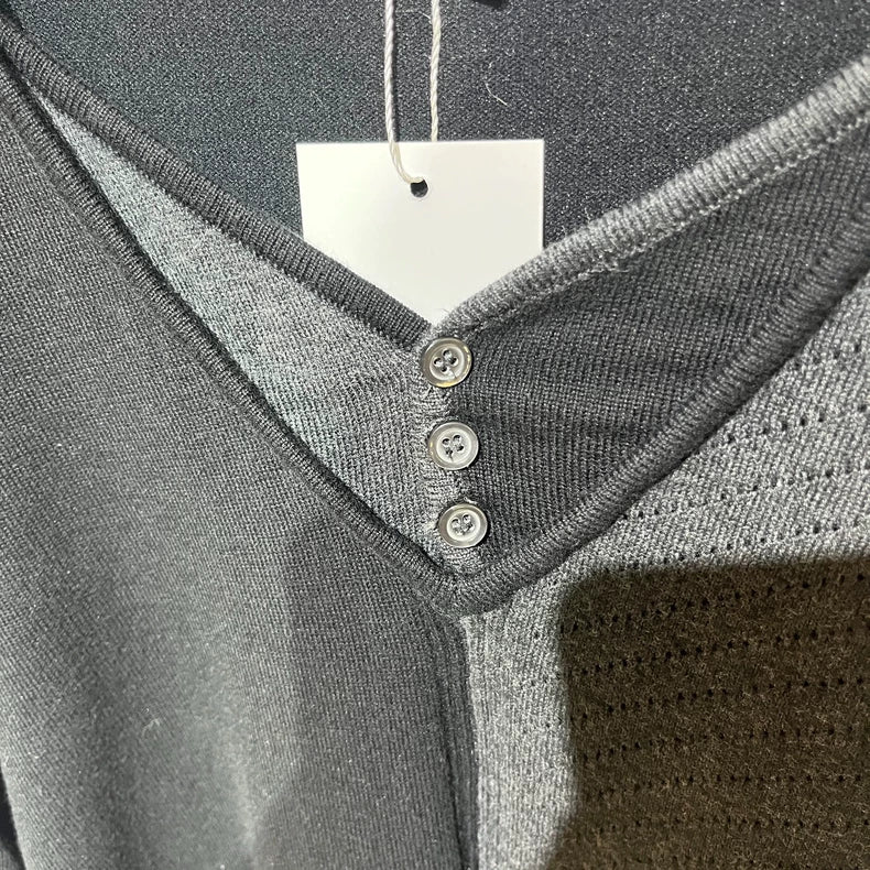 Vintage CDG Black Grey Wool Sweater