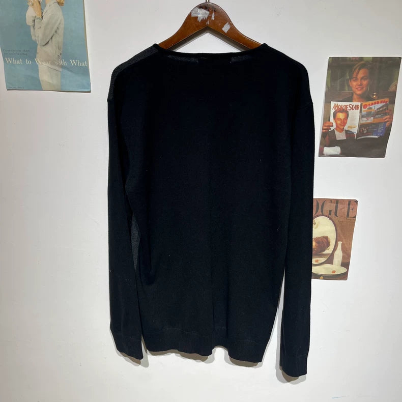 Vintage CDG Black Grey Wool Sweater