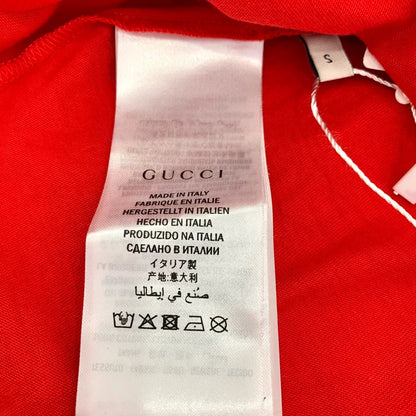 Gucci Red Logo Print Short Sleeve T-Shirt