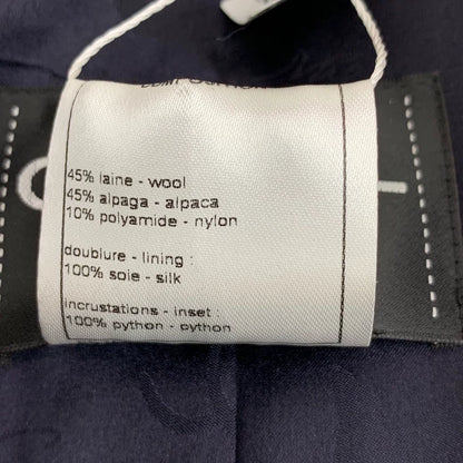 Chanel Black Plaid Wool Long Coat