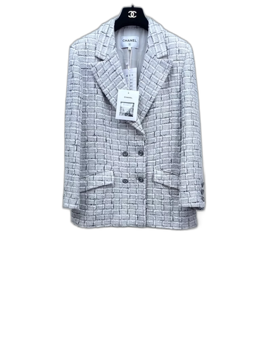 Chanel Classic Plaid Woven Blazer Jacket