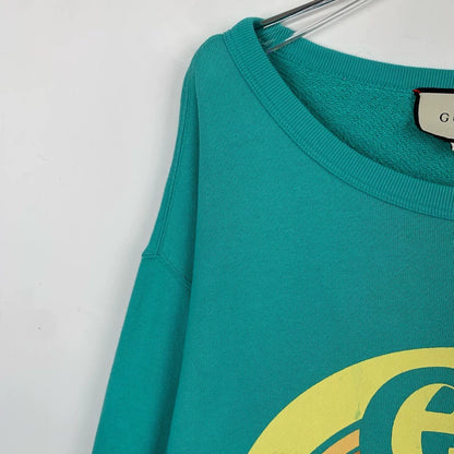 Gucci Logo Print Cotton Long Sleeve Sweatshirt