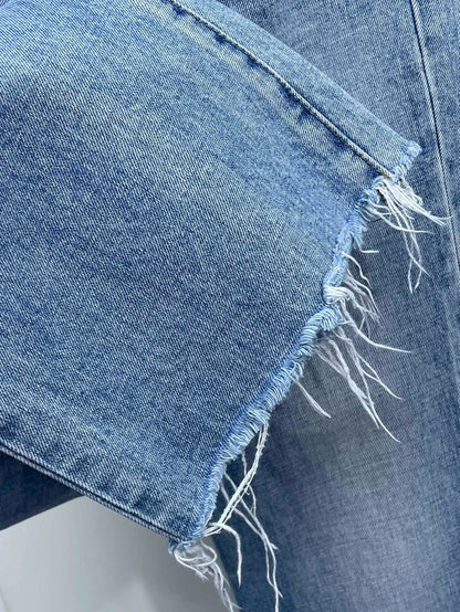 Celine Light Blue Casual Denim Pants