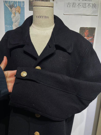 Black Wool Coat by Dior for Men