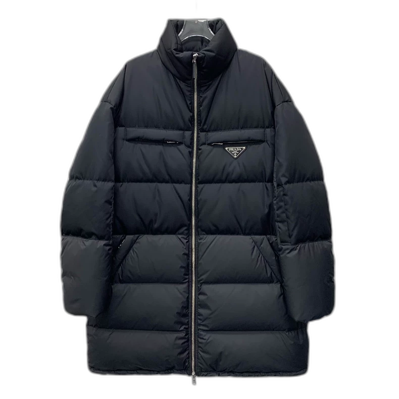 Prada Black Puffer Jacket with Logo