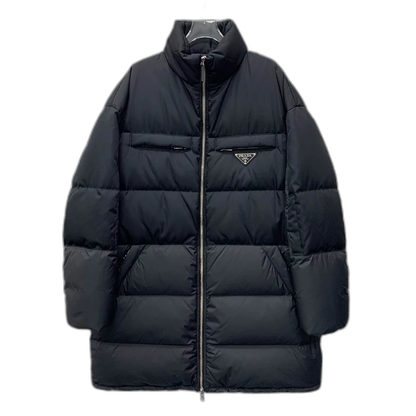 Prada Black Puffer Jacket with Logo