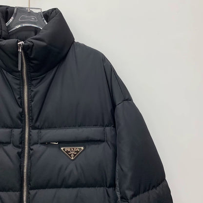 Prada Black Puffer Jacket with Logo