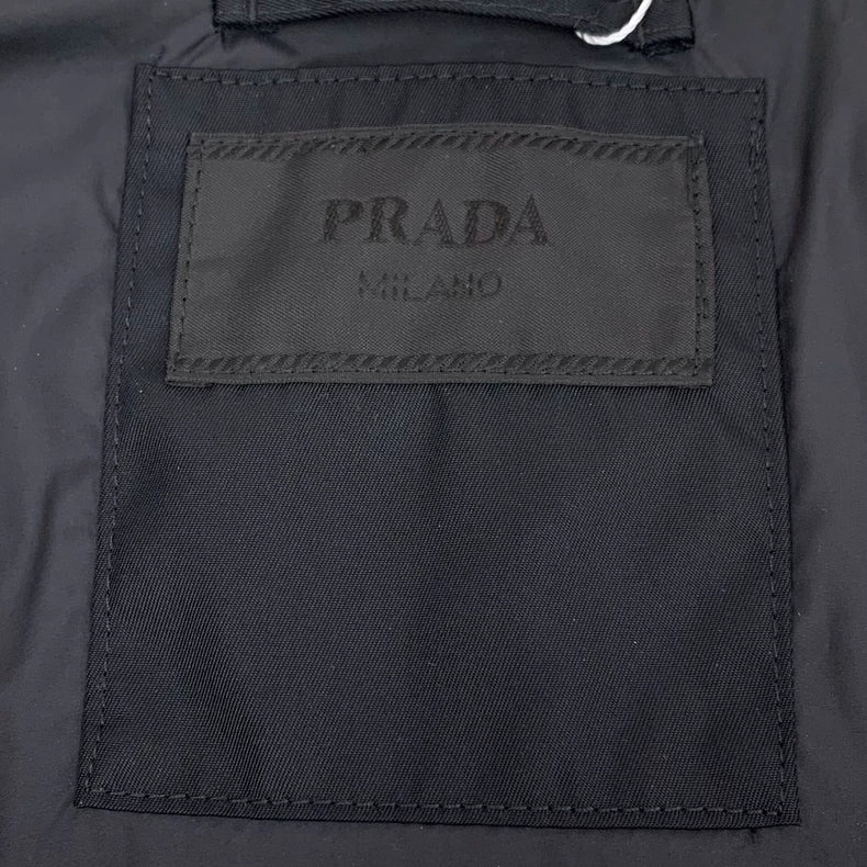 Prada Black Puffer Jacket with Logo