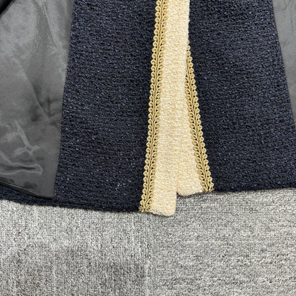 Gucci Navy Wool Blend Robe Coat-zp