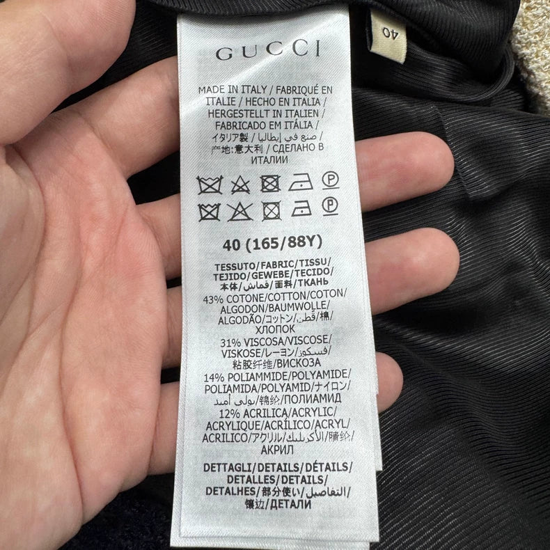 Gucci Navy Wool Blend Robe Coat-zp