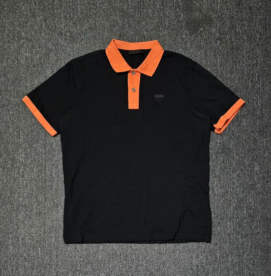 Prada Black Short Sleeve Polo Shirt-yf