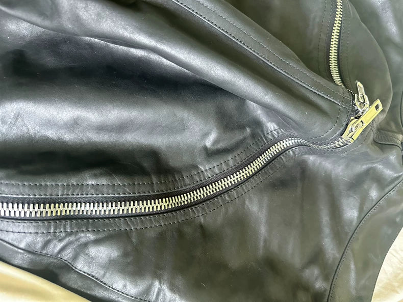 Rick Owens Leather Flared Zip Pants