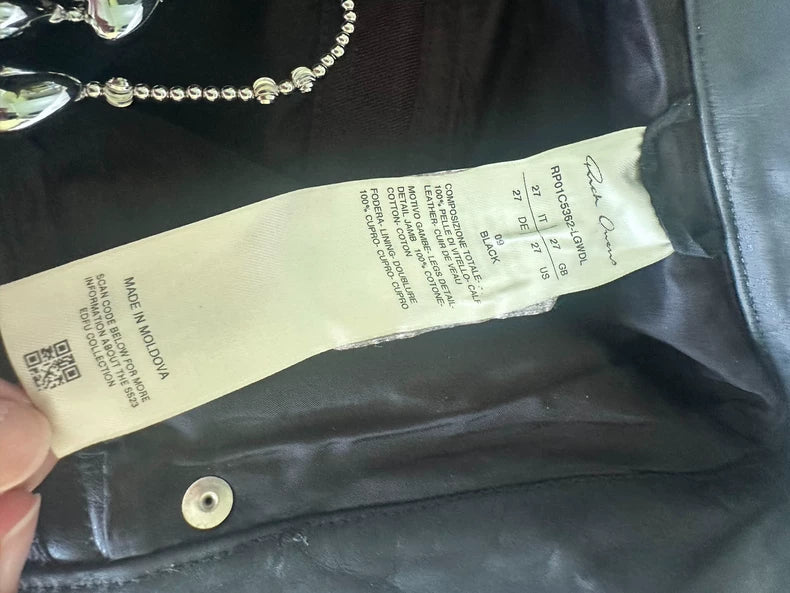 Rick Owens Leather Flared Zip Pants