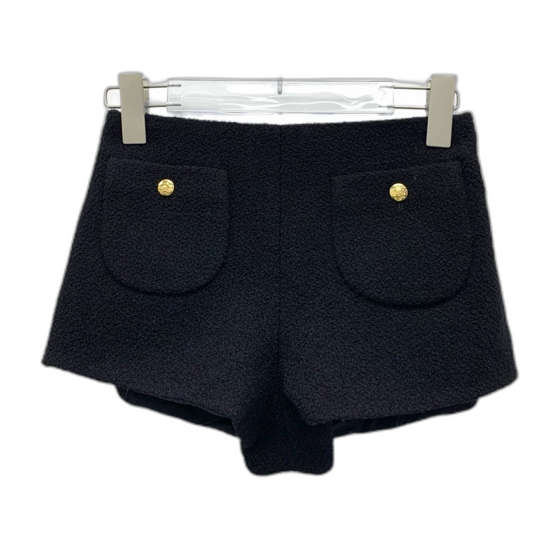 Celine Black Wool Casual Shorts