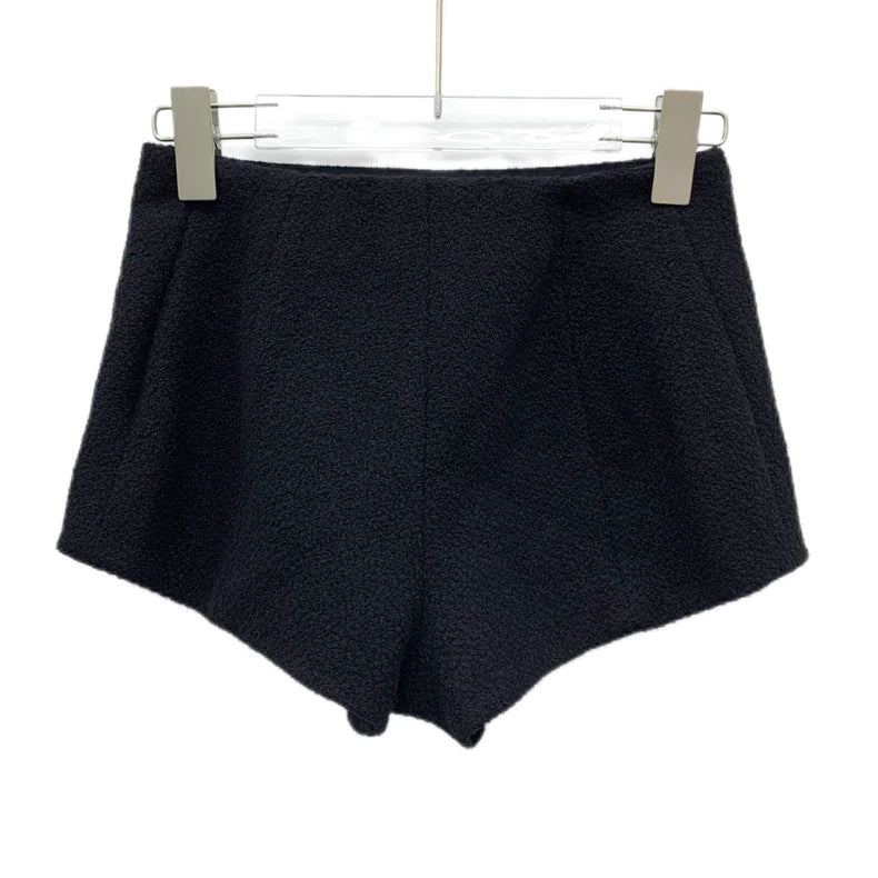 Celine Black Wool Casual Shorts