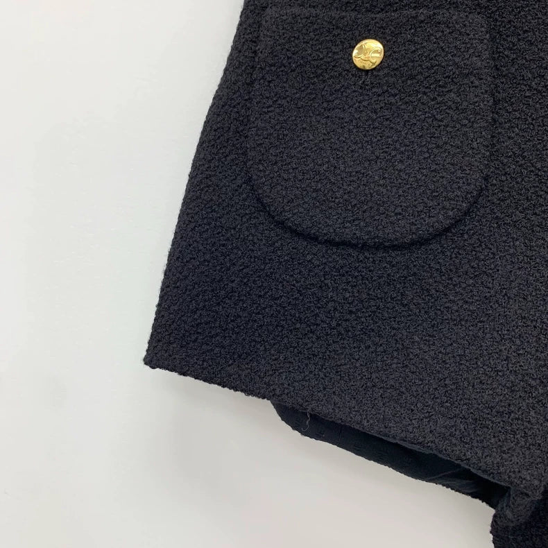 Celine Black Wool Casual Shorts