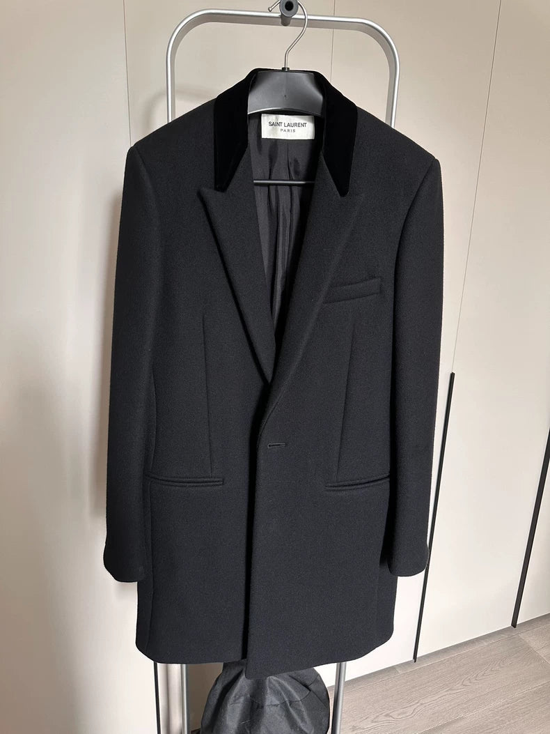 Saint Laurent Black Overcoat Never Worn