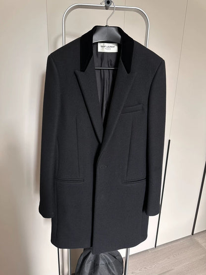 Saint Laurent Black Overcoat Never Worn