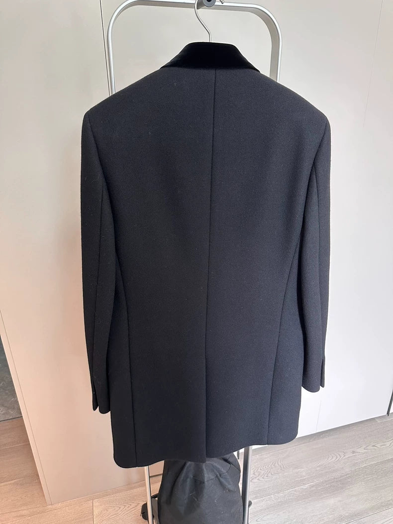 Saint Laurent Black Overcoat Never Worn