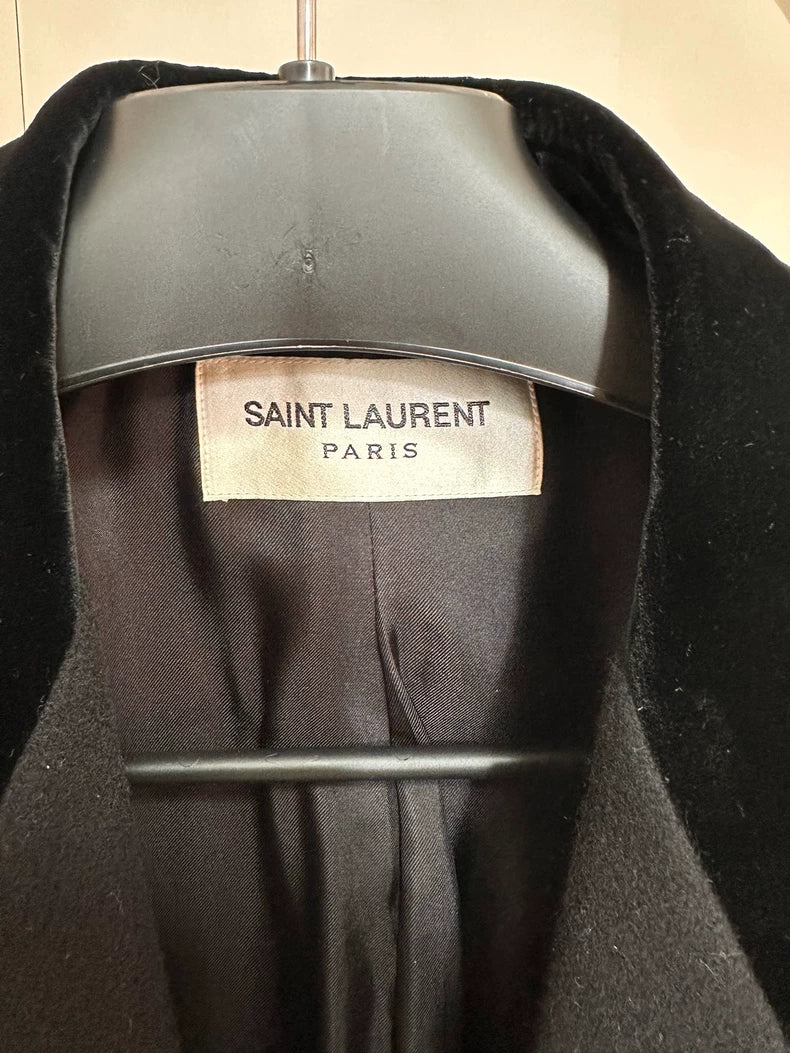 Saint Laurent Black Overcoat Never Worn