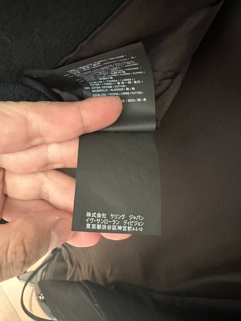 Saint Laurent Black Overcoat Never Worn