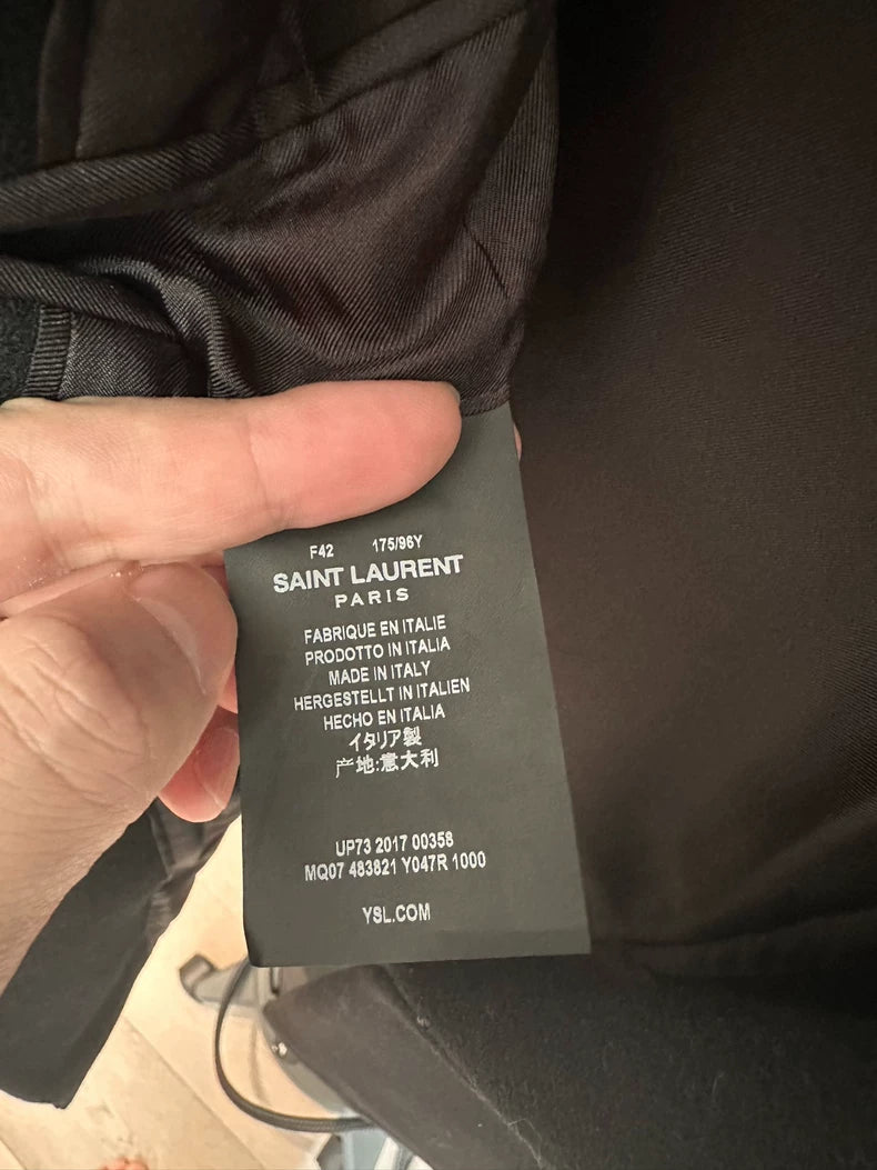 Saint Laurent Black Overcoat Never Worn