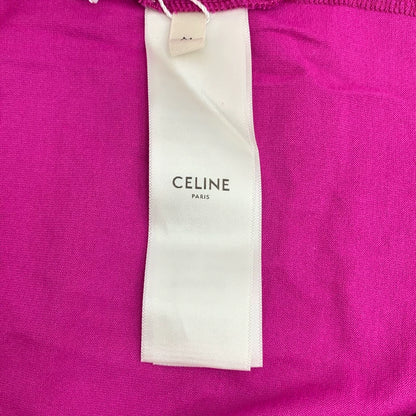 Celine Pink Logo Cotton T-Shirt