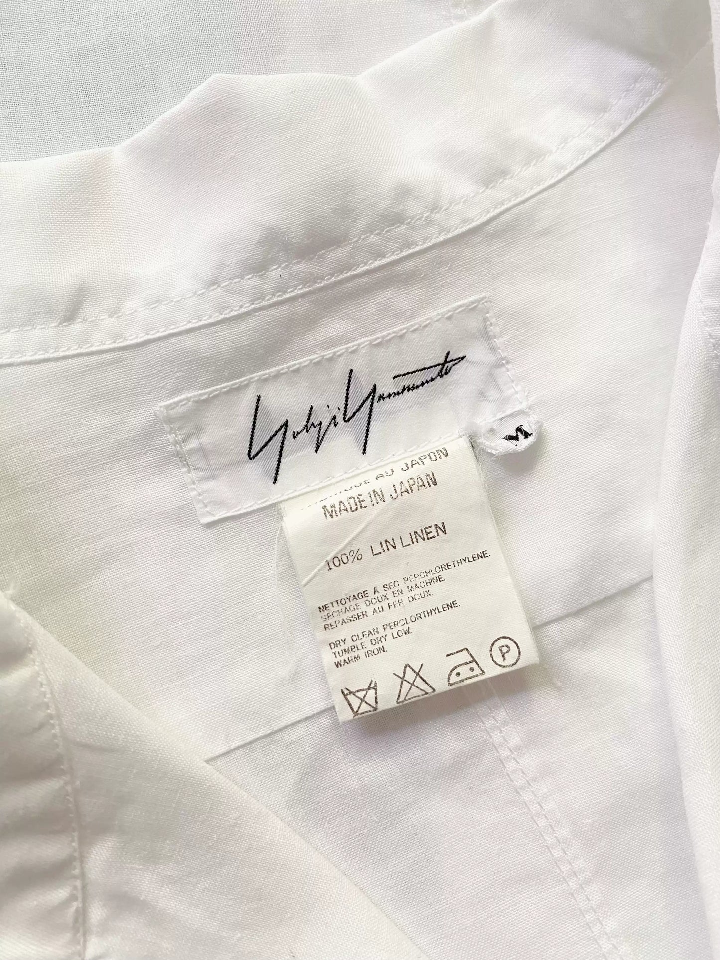 Yohji Yamamoto Square Collar Linen White Shirt