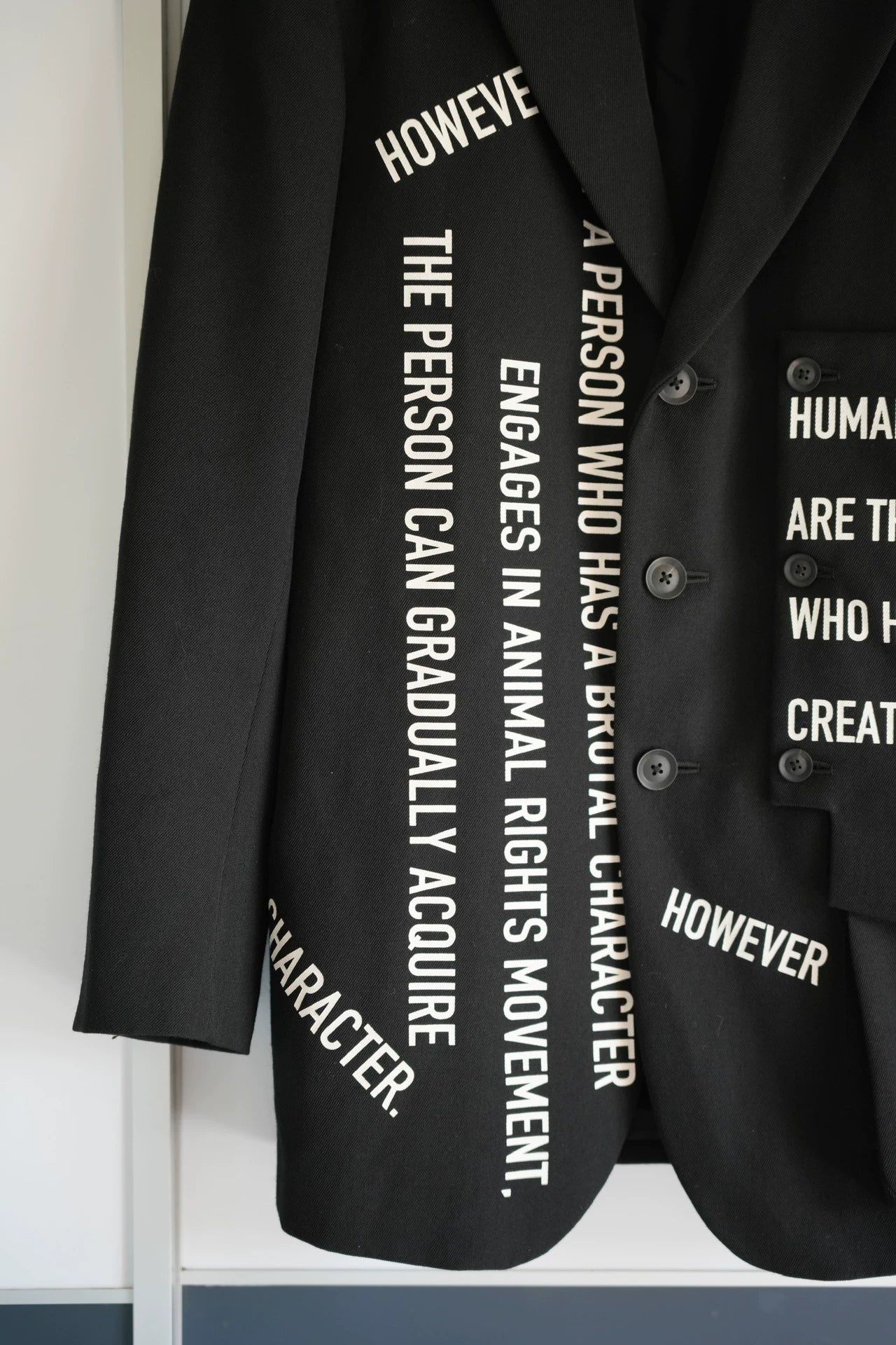 Yohji Yamamoto 21aw slogan subtitle suit jacket